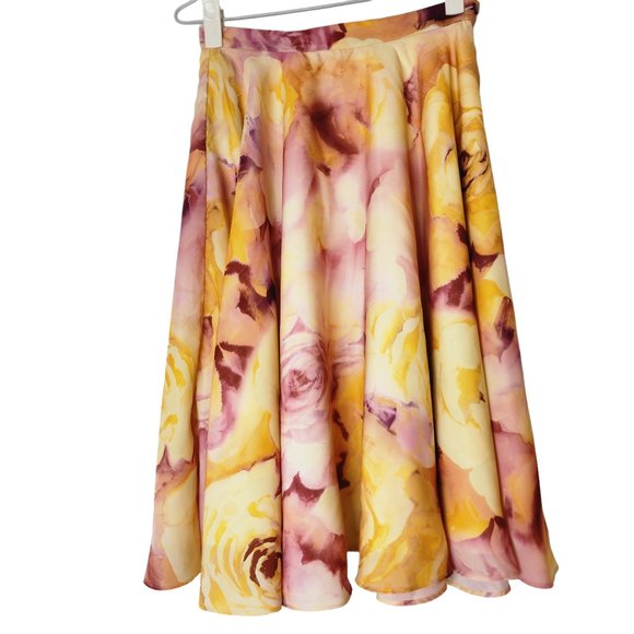 Fervour Dresses & Skirts - Fervour skirt full flare yellow and faded pink  size 8/10